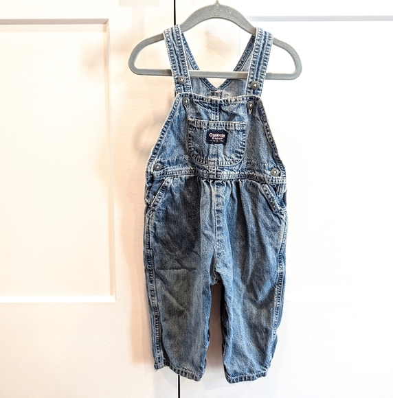 OSH-KOSH B'gosh Baby Girls Blue Vestback Denim Overalls Size 18 Months - Picture 1 of 8